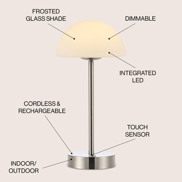 Xavier 12.5" Modern Minimalist Iron Rechargeable Integrated LED Table Lamp